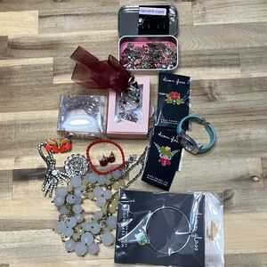 Fashion Costume Jewelry Bundle of Earrings, Bracelets, Rings, Pins, Etc.
